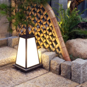 Traditional Japanese Solar Waterproof Stainless Steel Acrylic Trapezoidal Honeycombed Lantern LED Outdoor Light Landscape Lighting For Garden Cuvalon