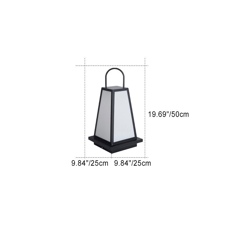 Traditional Japanese Solar Waterproof Stainless Steel Acrylic Trapezoidal Honeycombed Lantern LED Outdoor Light Landscape Lighting For Garden Cuvalon