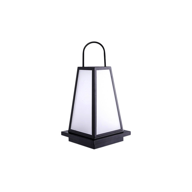 Traditional Japanese Solar Waterproof Stainless Steel Acrylic Trapezoidal Honeycombed Lantern LED Outdoor Light Landscape Lighting For Garden Cuvalon