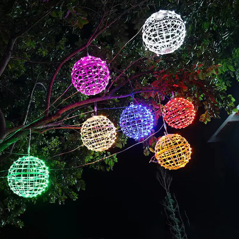 Modern Art Deco Waterproof PVC Hanging Ball Decoration LED Outdoor Pendant Light Outdoor Light For Garden Cuvalon