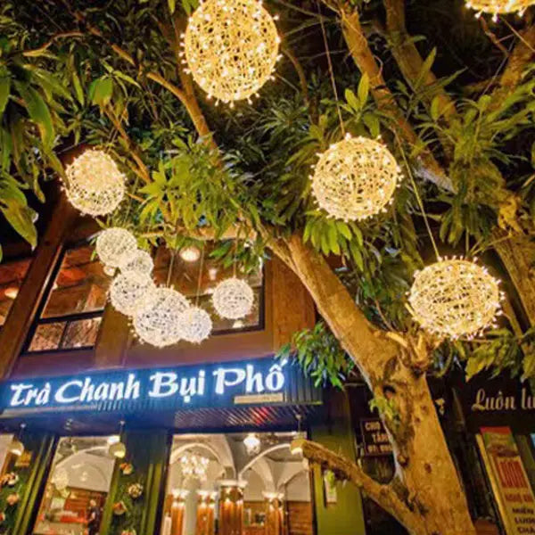 Modern Art Deco Waterproof PVC Hanging Ball Decoration LED Outdoor Pendant Light Outdoor Light For Garden Cuvalon