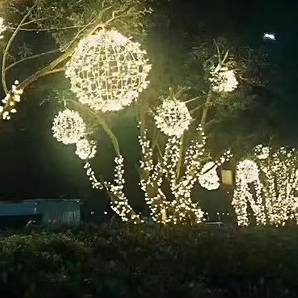 Modern Art Deco Waterproof PVC Hanging Ball Decoration LED Outdoor Pendant Light Outdoor Light For Garden Cuvalon