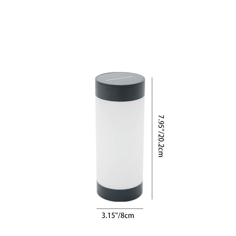 Modern Minimalist Solar Waterproof Stainless Steel Plastic Glass Cylinder Portable LED Outdoor Table Lamp For Outdoor Patio Cuvalon