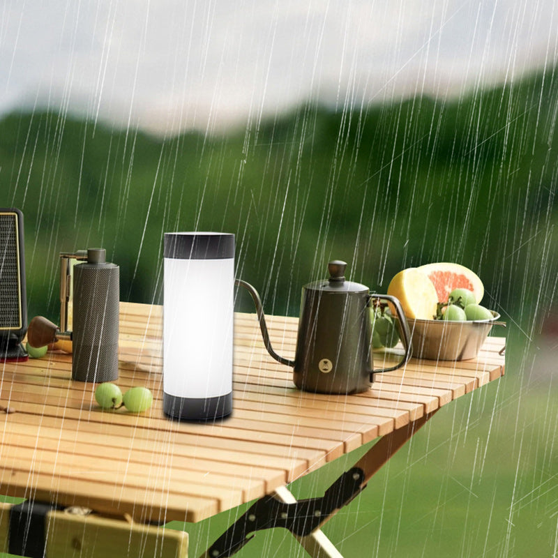 Modern Minimalist Solar Waterproof Stainless Steel Plastic Glass Cylinder Portable LED Outdoor Table Lamp For Outdoor Patio Cuvalon