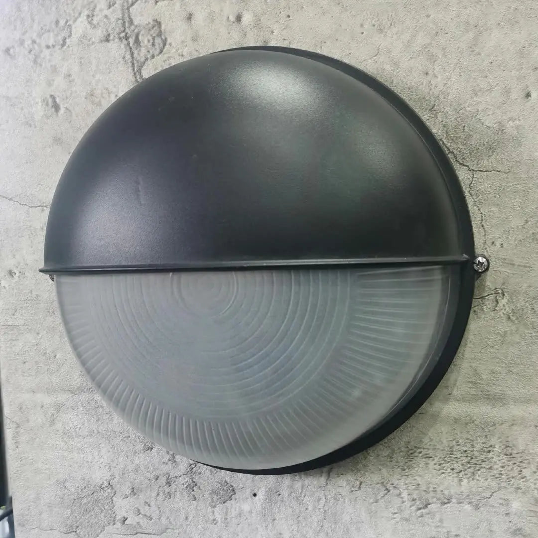 Contemporary Industrial Waterproof Aluminum Glass Frosted Round 1-Light Wall Sconce Lamp For Outdoor Patio Cuvalon