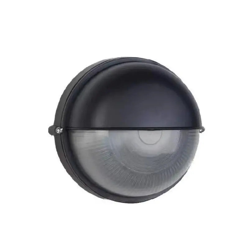 Contemporary Industrial Waterproof Aluminum Glass Frosted Round 1-Light Wall Sconce Lamp For Outdoor Patio Cuvalon
