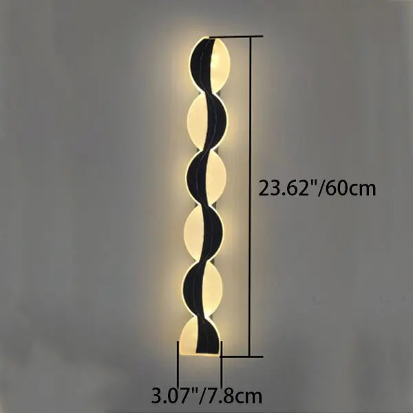 Modern Simplicity Solar Waterproof Aluminum Acrylic Strip Wave LED Wall Sconce Lamp For Outdoor Patio Cuvalon