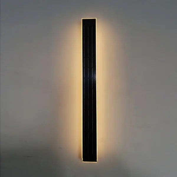 Modern Simplicity Solar Waterproof Aluminum Acrylic Strip Wave LED Wall Sconce Lamp For Outdoor Patio Cuvalon