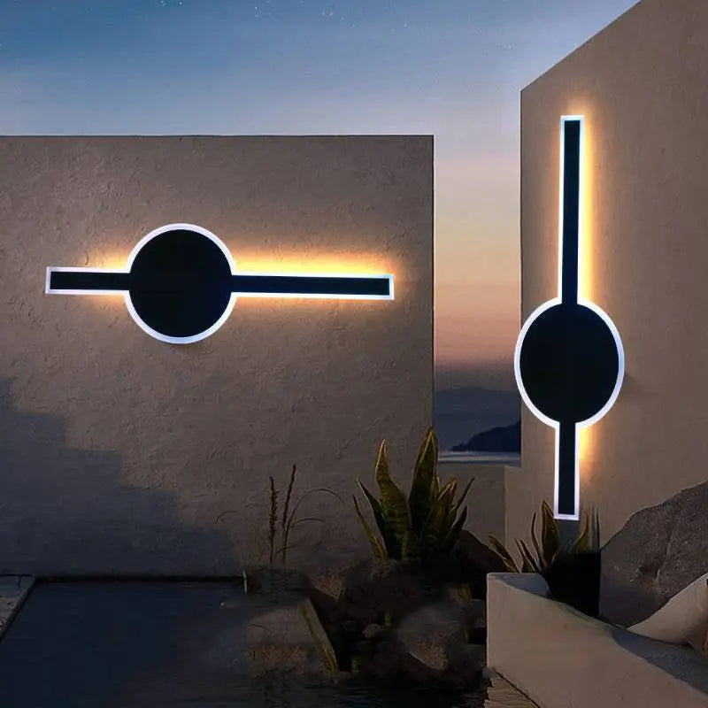 Modern Simplicity Solar Waterproof Aluminum Acrylic Strip Wave LED Wall Sconce Lamp For Outdoor Patio Cuvalon