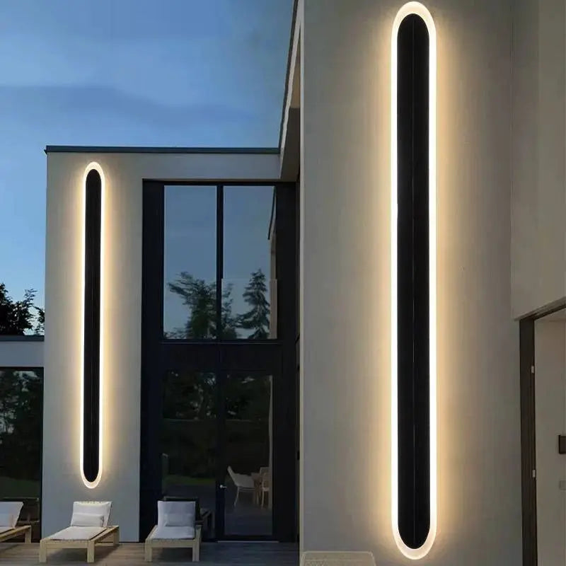 Modern Simplicity Solar Waterproof Aluminum Acrylic Strip Wave LED Wall Sconce Lamp For Outdoor Patio Cuvalon