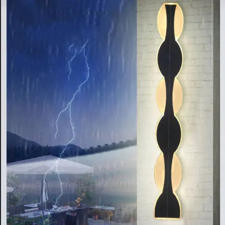 Modern Simplicity Solar Waterproof Aluminum Acrylic Strip Wave LED Wall Sconce Lamp For Outdoor Patio Cuvalon