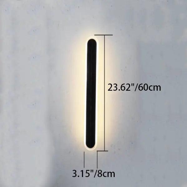 Modern Simplicity Solar Waterproof Aluminum Acrylic Strip Wave LED Wall Sconce Lamp For Outdoor Patio Cuvalon