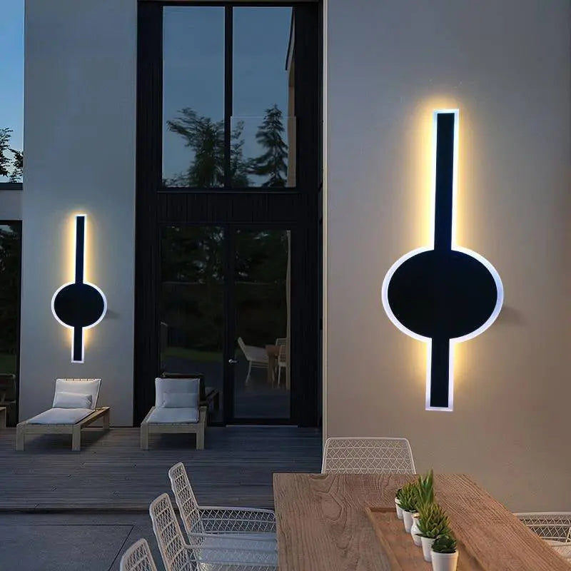 Modern Simplicity Solar Waterproof Aluminum Acrylic Strip Wave LED Wall Sconce Lamp For Outdoor Patio Cuvalon