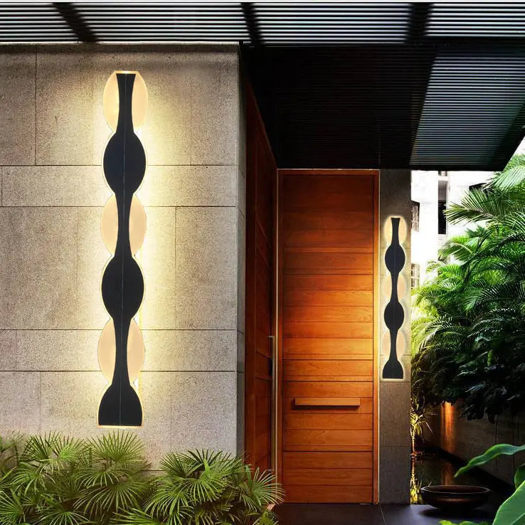 Modern Simplicity Solar Waterproof Aluminum Acrylic Strip Wave LED Wall Sconce Lamp For Outdoor Patio Cuvalon