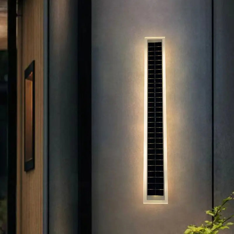 Modern Simplicity Solar Waterproof Aluminum Acrylic Strip Wave LED Wall Sconce Lamp For Outdoor Patio Cuvalon