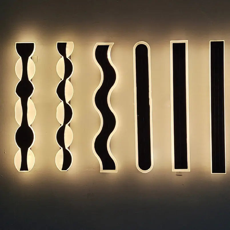 Modern Simplicity Solar Waterproof Aluminum Acrylic Strip Wave LED Wall Sconce Lamp For Outdoor Patio Cuvalon