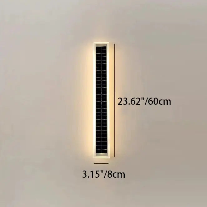Modern Simplicity Solar Waterproof Aluminum Acrylic Strip Wave LED Wall Sconce Lamp For Outdoor Patio Cuvalon