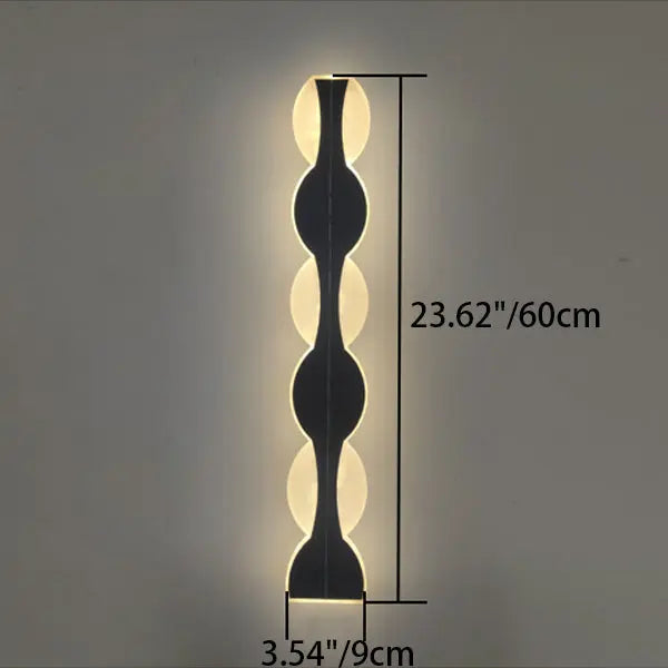 Modern Simplicity Solar Waterproof Aluminum Acrylic Strip Wave LED Wall Sconce Lamp For Outdoor Patio Cuvalon