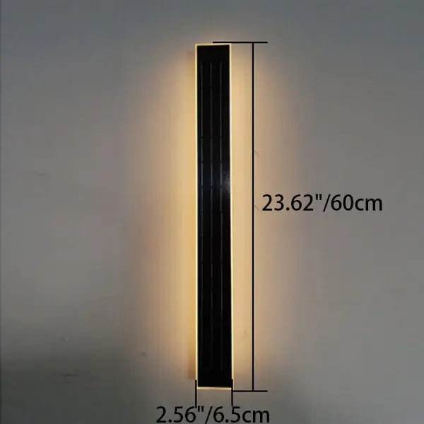 Modern Simplicity Solar Waterproof Aluminum Acrylic Strip Wave LED Wall Sconce Lamp For Outdoor Patio Cuvalon