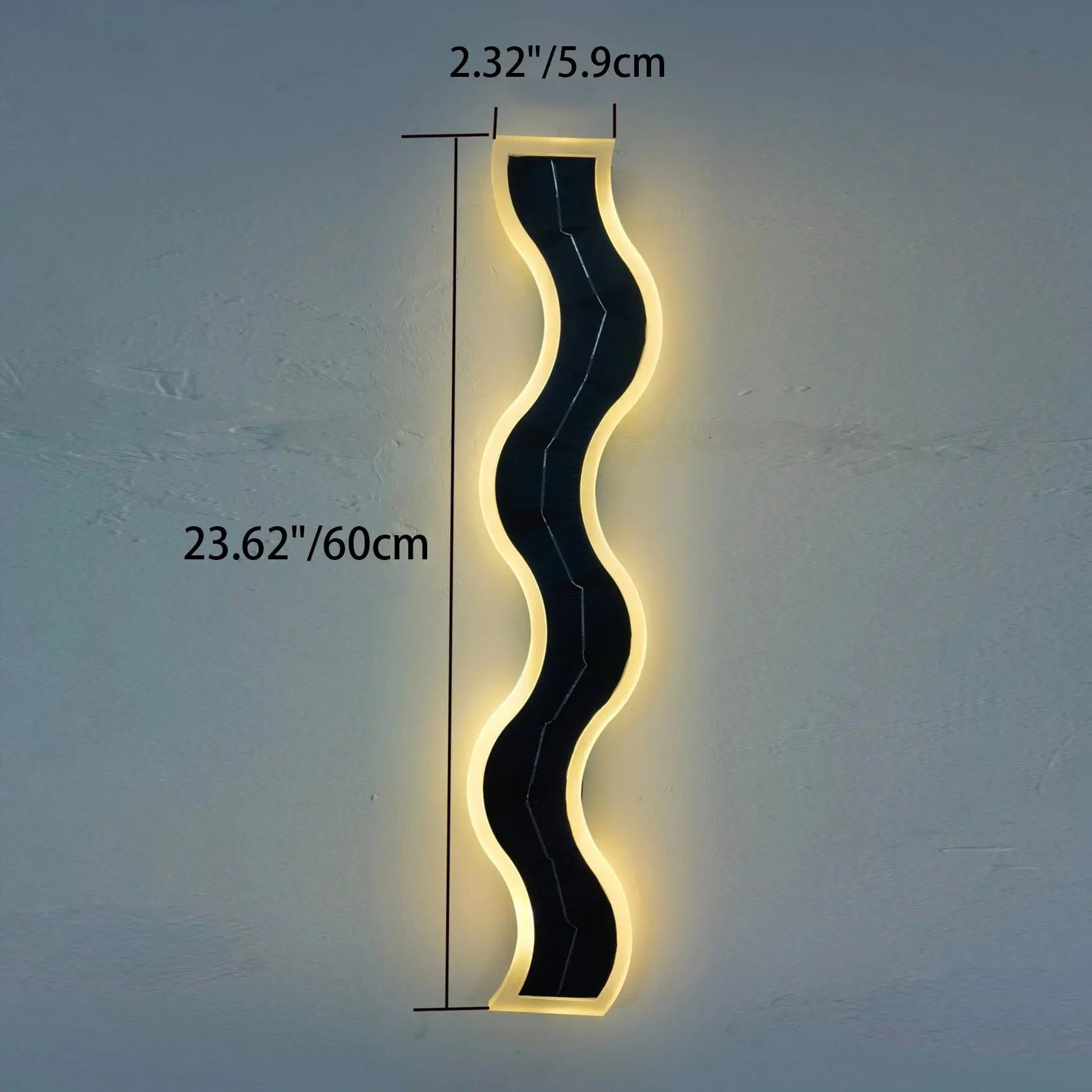 Modern Simplicity Solar Waterproof Aluminum Acrylic Strip Wave LED Wall Sconce Lamp For Outdoor Patio Cuvalon