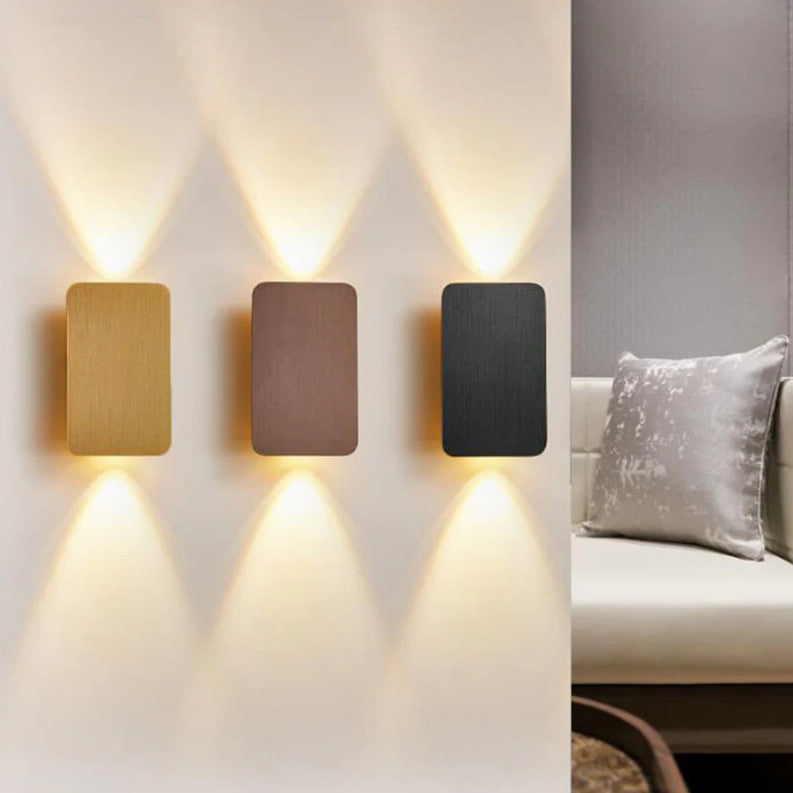 Nordic Minimalist Aluminum Rectangular Flat Panel 2-Light LED Wall Sconce Lamp (Copy) Cuvalon