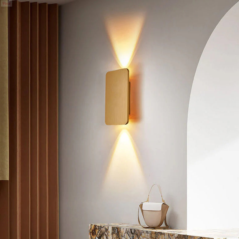 Nordic Minimalist Aluminum Rectangular Flat Panel 2-Light LED Wall Sconce Lamp (Copy) Cuvalon