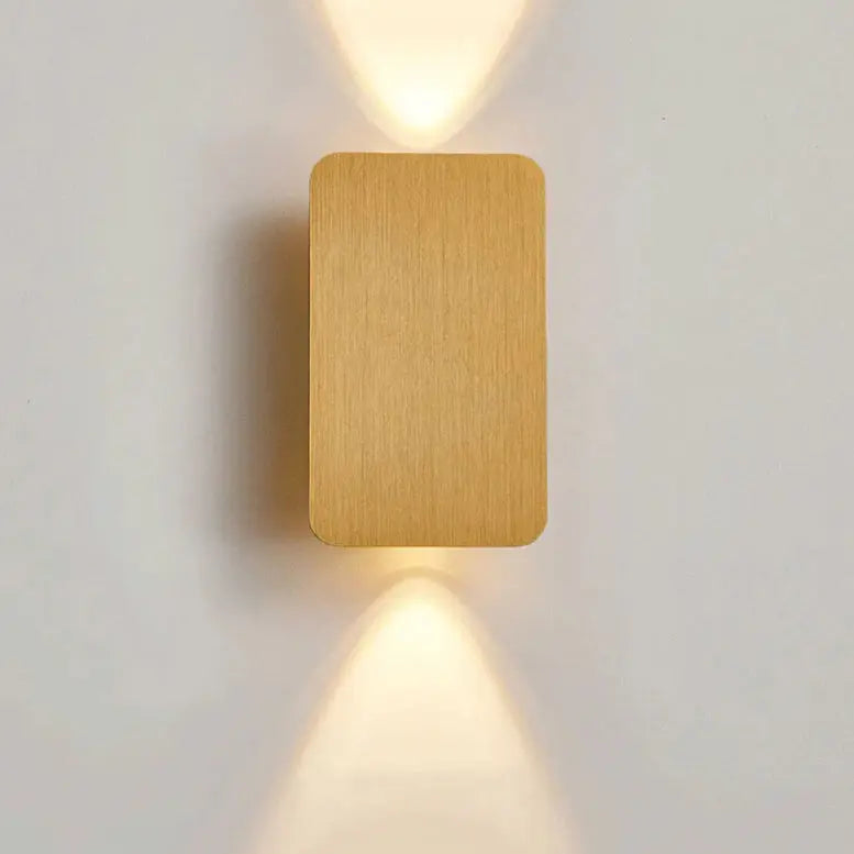 Nordic Minimalist Aluminum Rectangular Flat Panel 2-Light LED Wall Sconce Lamp Cuvalon