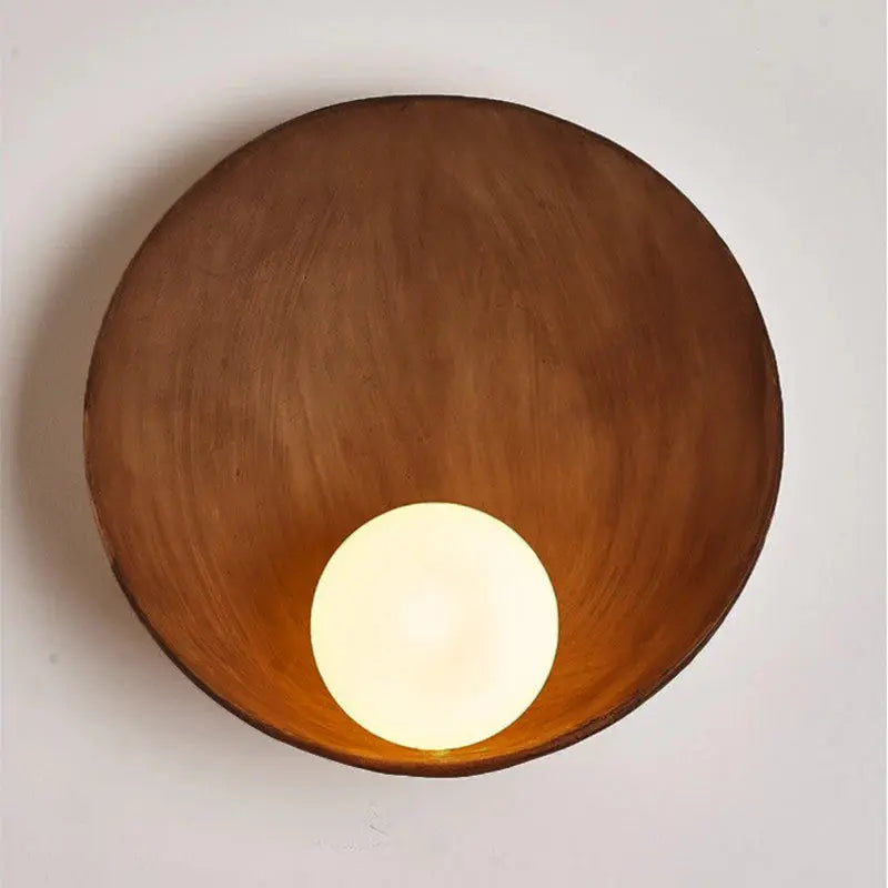 Modern Minimalist Round Iron Resin 1-Light Wall Sconce Lamp Cuvalon