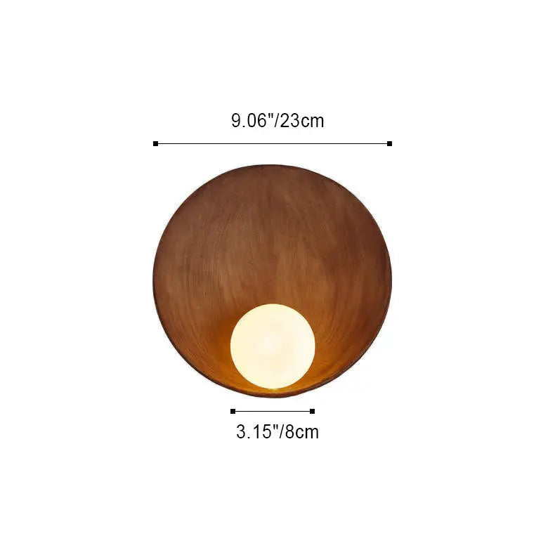 Modern Minimalist Round Iron Resin 1-Light Wall Sconce Lamp Cuvalon
