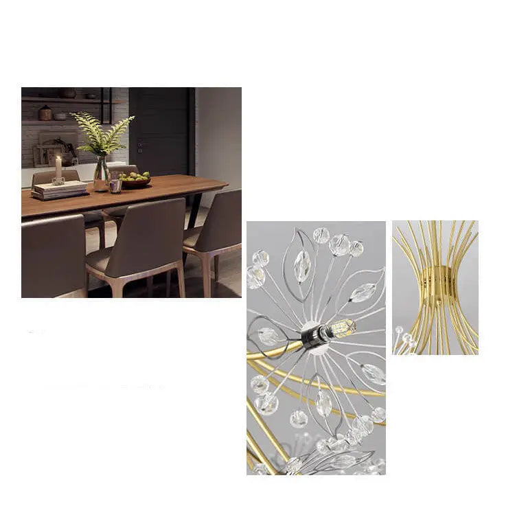 Crystal 13-19 Light Dandelion Shade Chandeliers Cuvalon