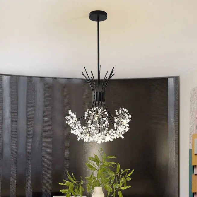 Crystal 13-19 Light Dandelion Shade Chandeliers Cuvalon