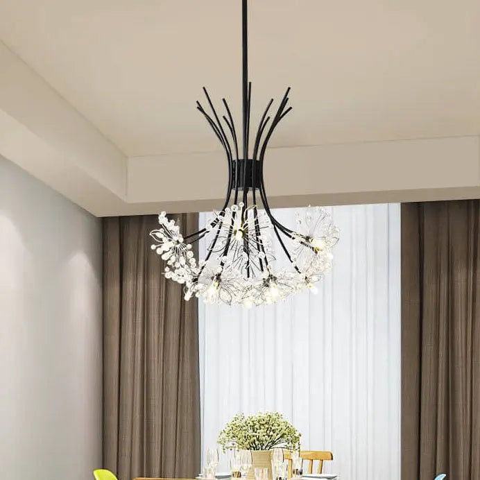 Crystal 13-19 Light Dandelion Shade Chandeliers Cuvalon