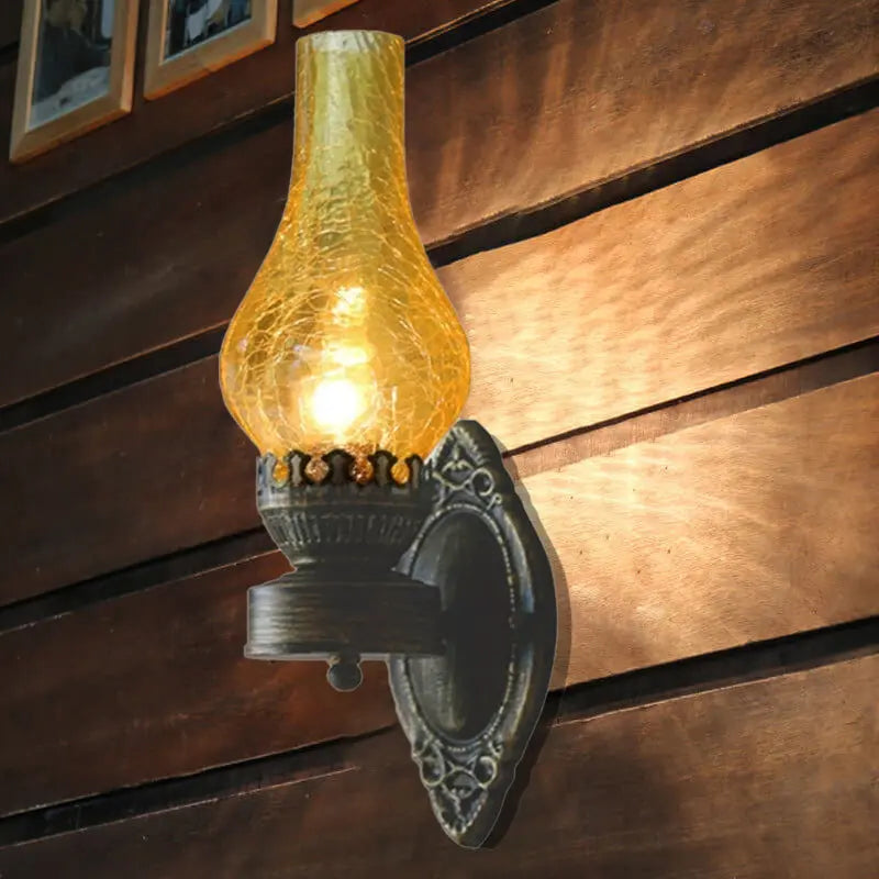 Retro Kerosene 1-Light Wall Sconce Lamps Cuvalon