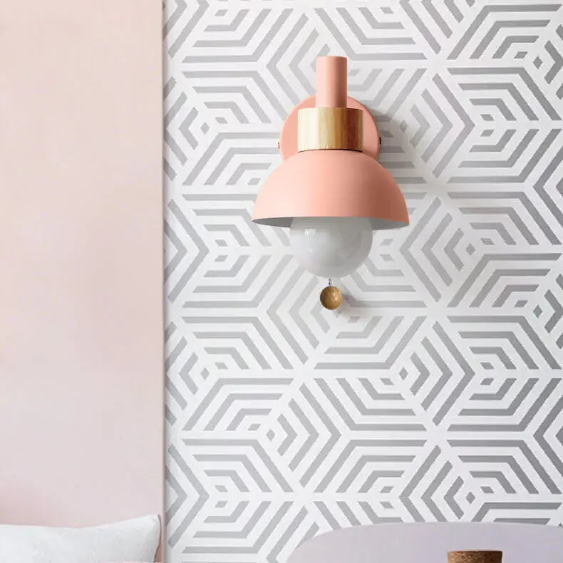 Nordic Macaron Globe 1-Light Wall Sconce Lamp Cuvalon