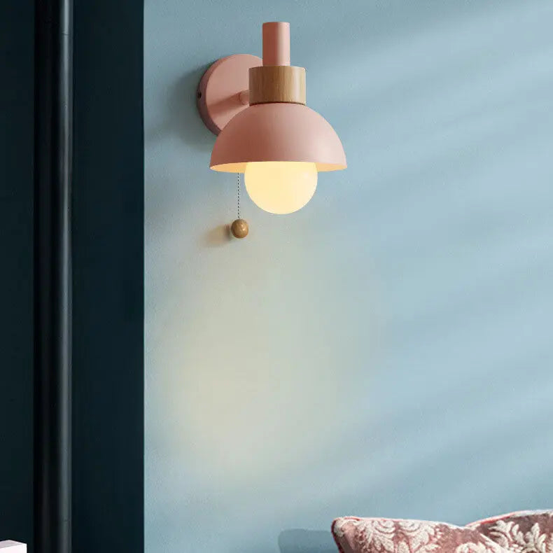 Nordic Macaron Globe 1-Light Wall Sconce Lamp Cuvalon
