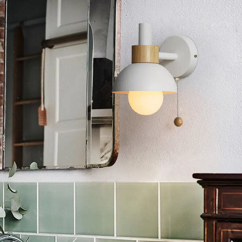 Nordic Macaron Globe 1-Light Wall Sconce Lamp Cuvalon