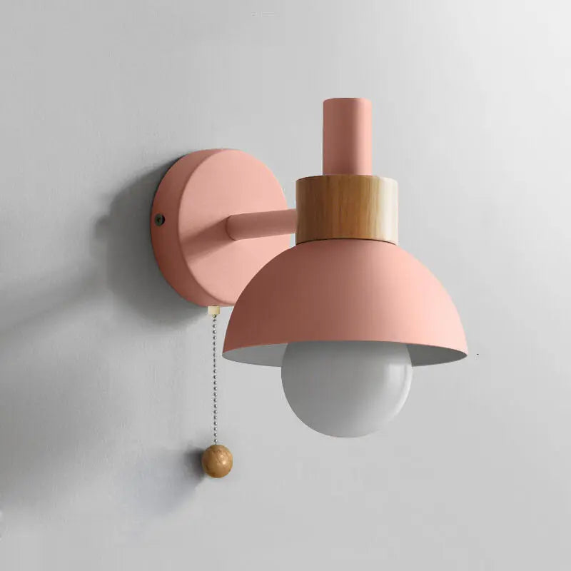 Nordic Macaron Globe 1-Light Wall Sconce Lamp Cuvalon