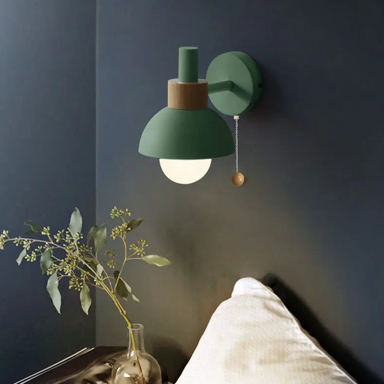 Nordic Macaron Globe 1-Light Wall Sconce Lamp Cuvalon