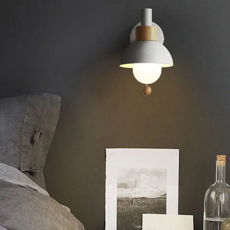 Nordic Macaron Globe 1-Light Wall Sconce Lamp Cuvalon