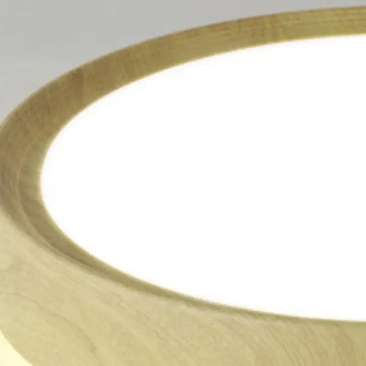 Modern Simple Wood Grain Round Iron LED Flush Mount Ceiling Light Cuvalon