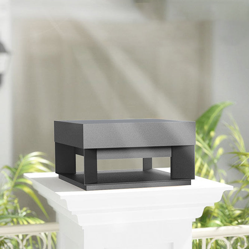 Modern Minimalist Square Geometric Stainless Steel LED Outdoor Waterproof Pillar Light Landscape Light For Garden Cuvalon
