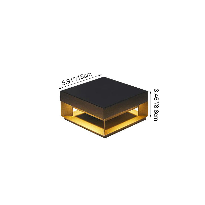 Modern Minimalist Square Geometric Stainless Steel LED Outdoor Waterproof Pillar Light Landscape Light For Garden Cuvalon