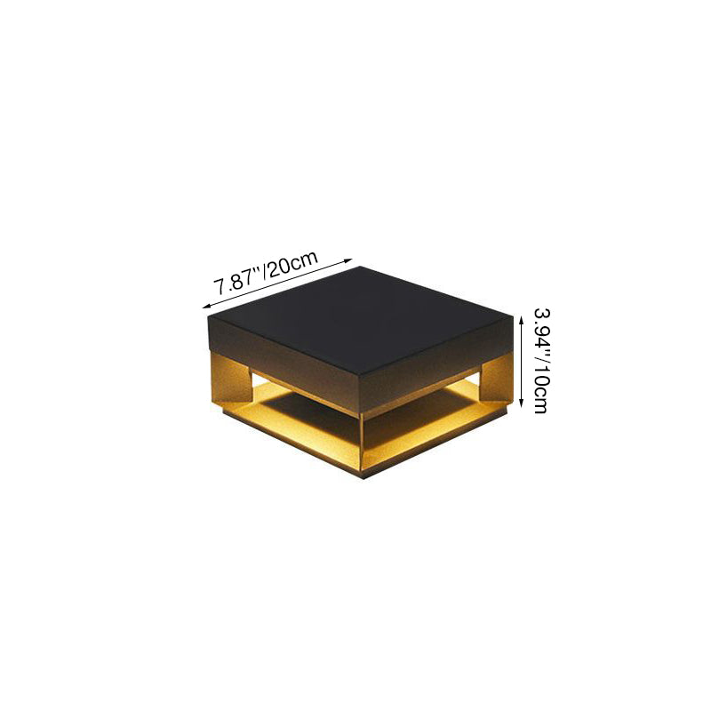 Modern Minimalist Square Geometric Stainless Steel LED Outdoor Waterproof Pillar Light Landscape Light For Garden Cuvalon