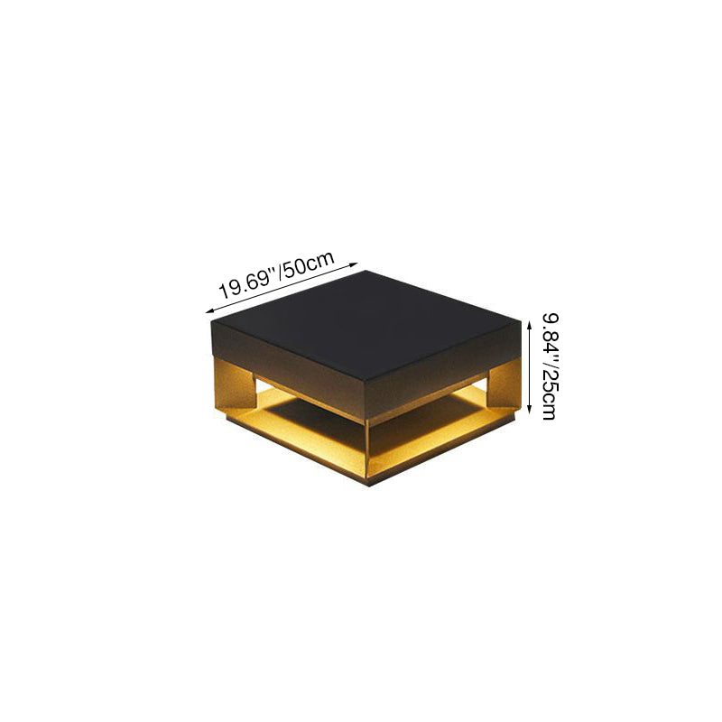 Modern Minimalist Square Geometric Stainless Steel LED Outdoor Waterproof Pillar Light Landscape Light For Garden Cuvalon