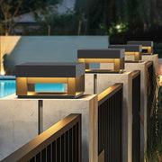 Modern Minimalist Square Geometric Stainless Steel LED Outdoor Waterproof Pillar Light Landscape Light For Garden Cuvalon