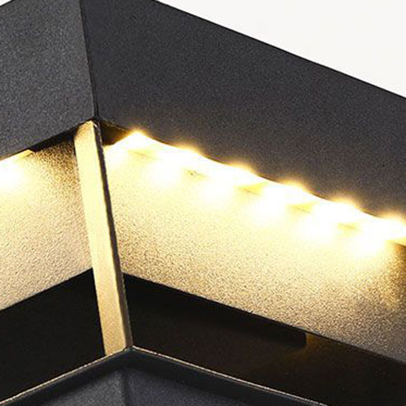 Modern Minimalist Square Geometric Stainless Steel LED Outdoor Waterproof Pillar Light Landscape Light For Garden Cuvalon