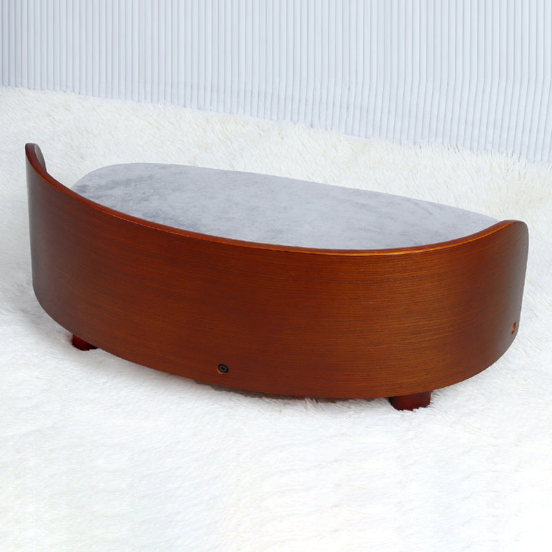 Modern Minimalist Rectangular Curved Medium Density Fiberboard Velvet Cat Bed Dog Bed For Bedroom Cuvalon