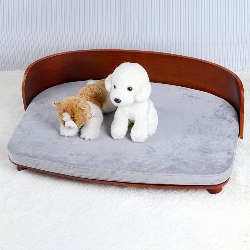 Modern Minimalist Rectangular Curved Medium Density Fiberboard Velvet Cat Bed Dog Bed For Bedroom Cuvalon