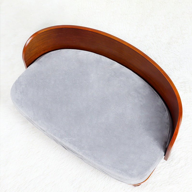 Modern Minimalist Rectangular Curved Medium Density Fiberboard Velvet Cat Bed Dog Bed For Bedroom Cuvalon