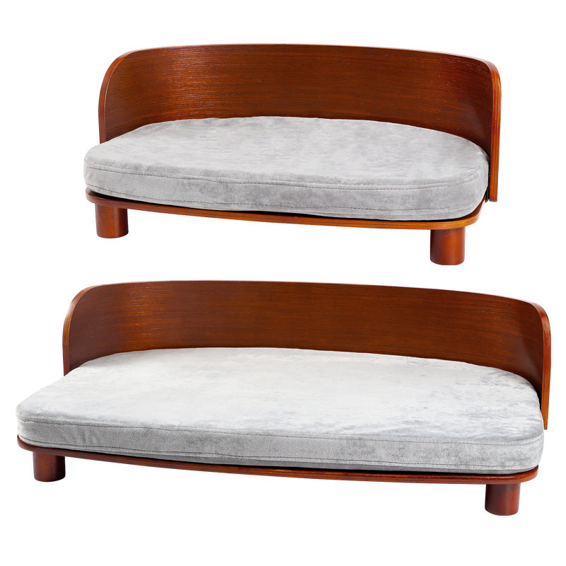 Modern Minimalist Rectangular Curved Medium Density Fiberboard Velvet Cat Bed Dog Bed For Bedroom Cuvalon